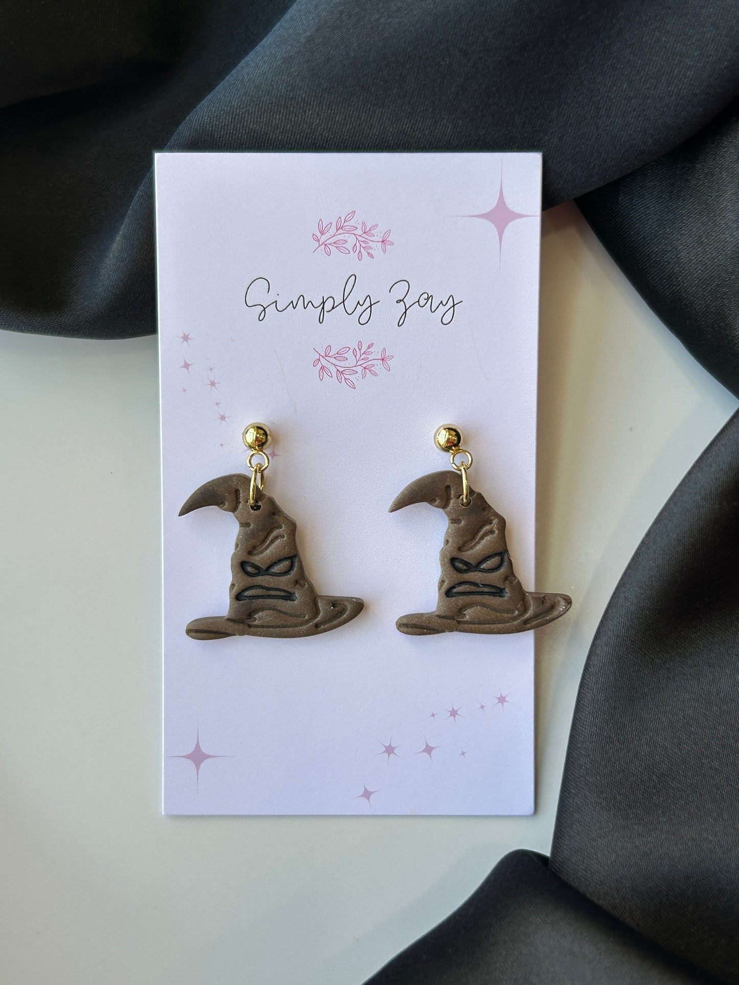 Sorting Hat Wizard Earrings