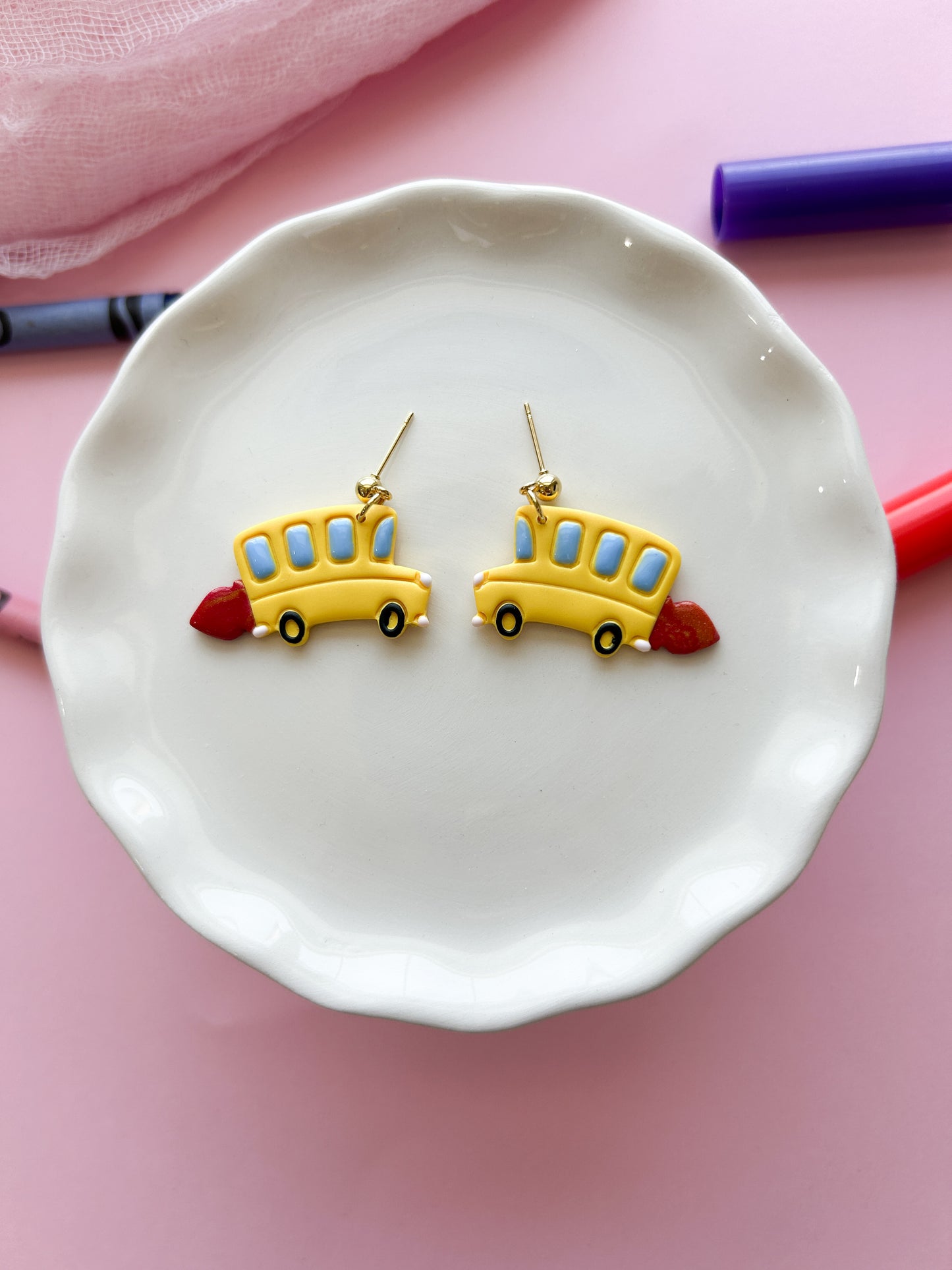 Magic Field Trip Earrings- School Bus Dangles