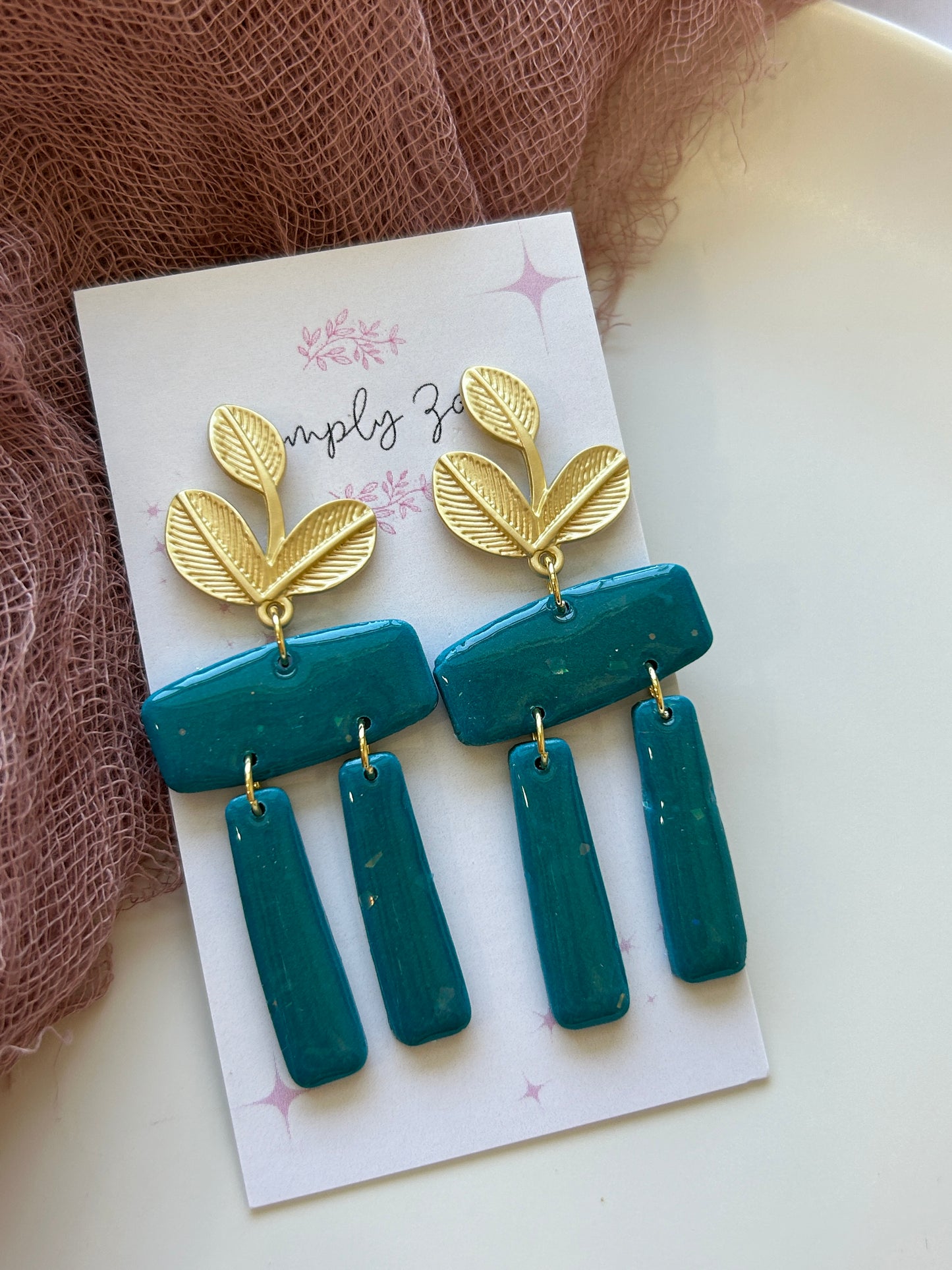 Sea Glass Leaf Earrings
