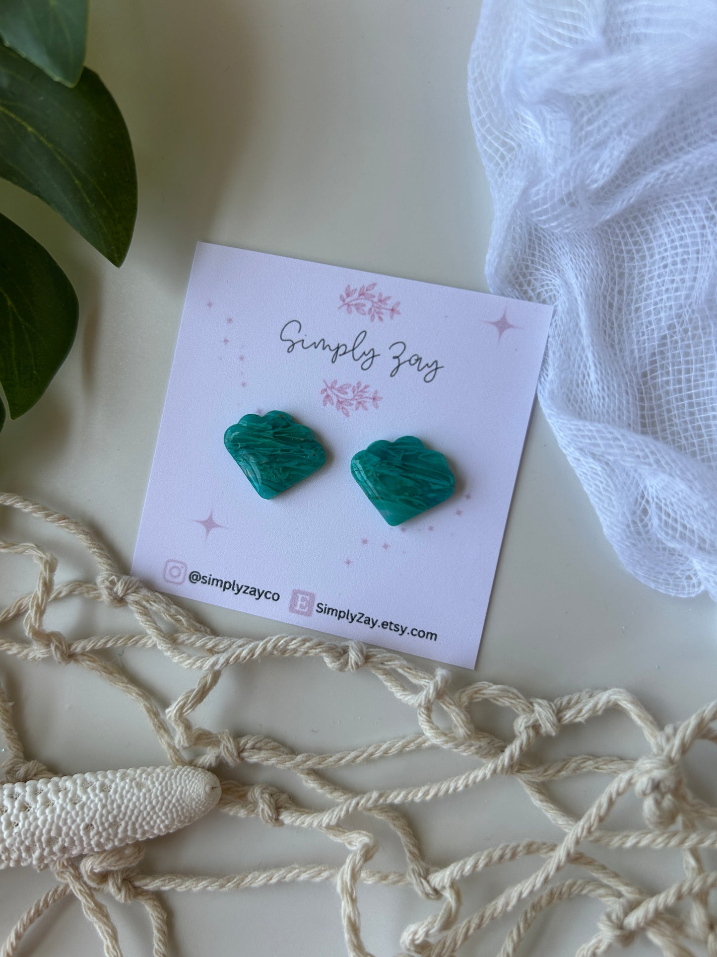 Seashell Ocean Inspired Studs