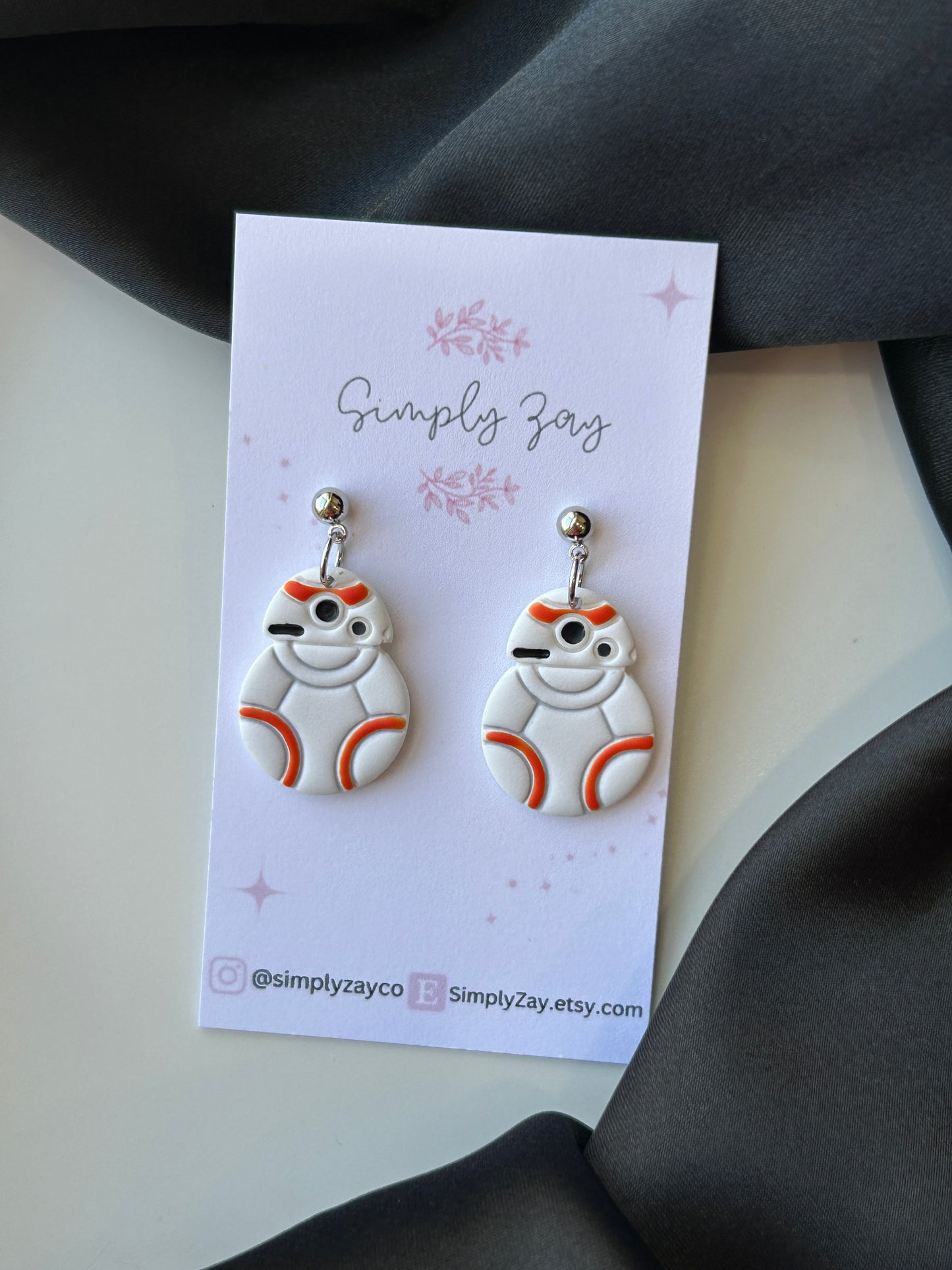 Orange Droid Inspired Earrings