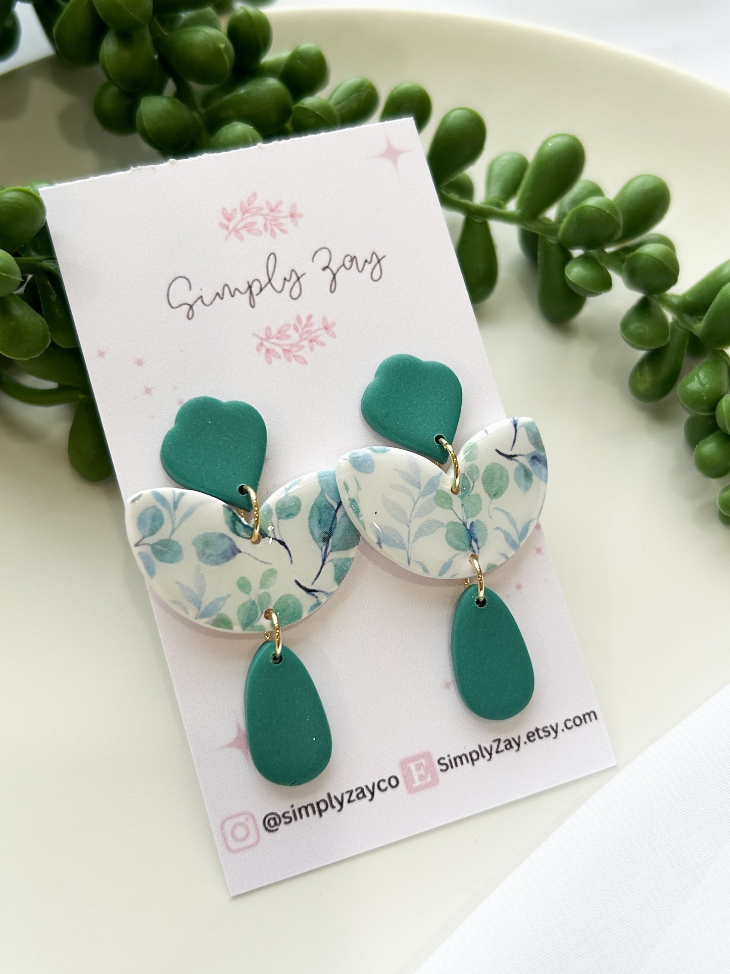 Green Botanical Dangles