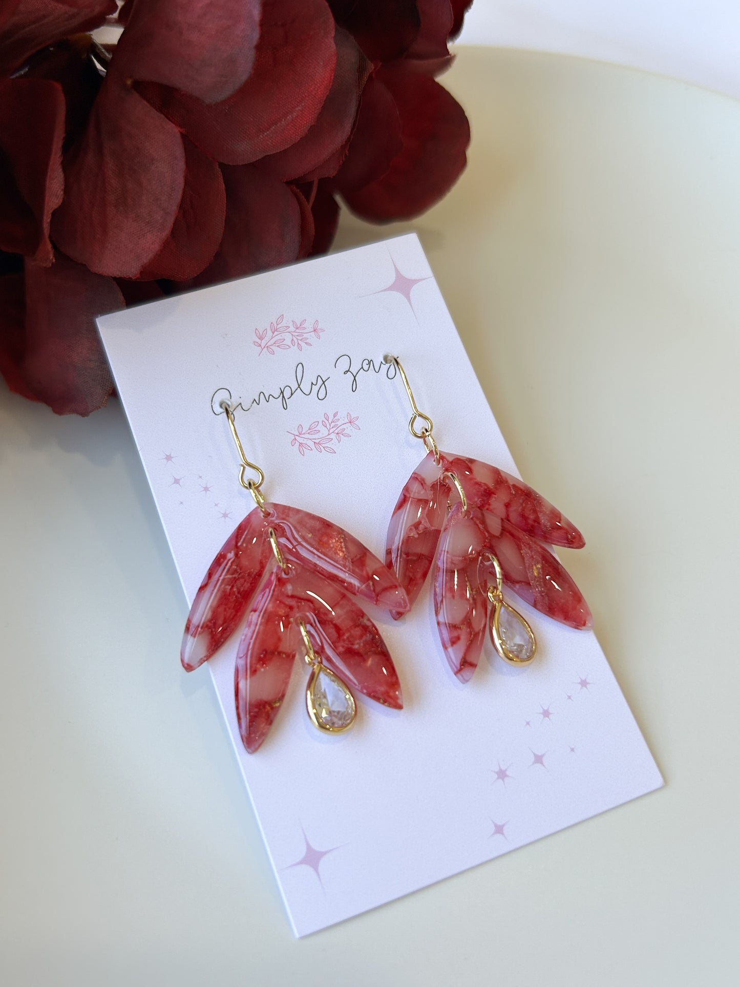 Red Translucent Earrings