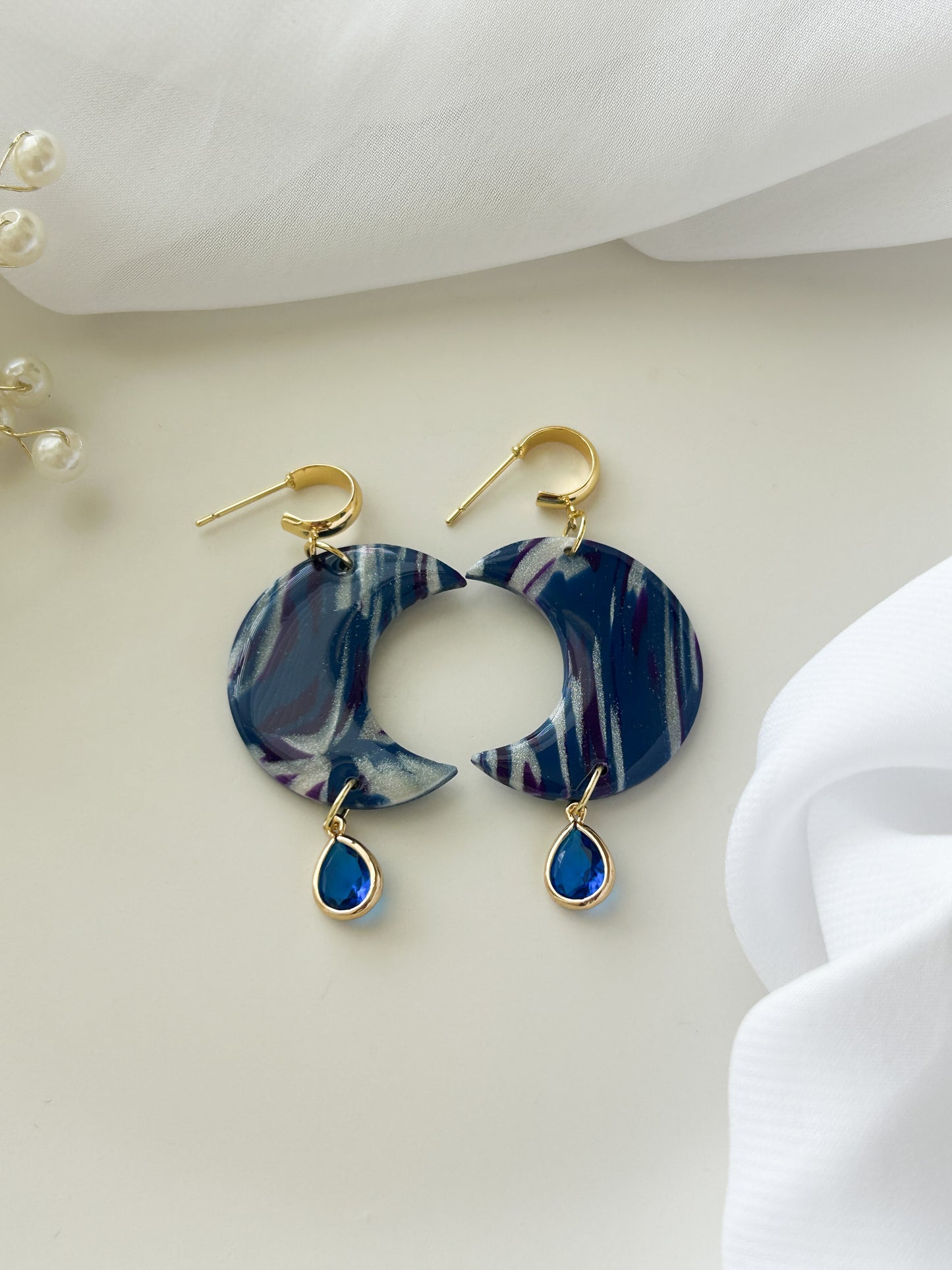 Midnight Skies Moon Earrings
