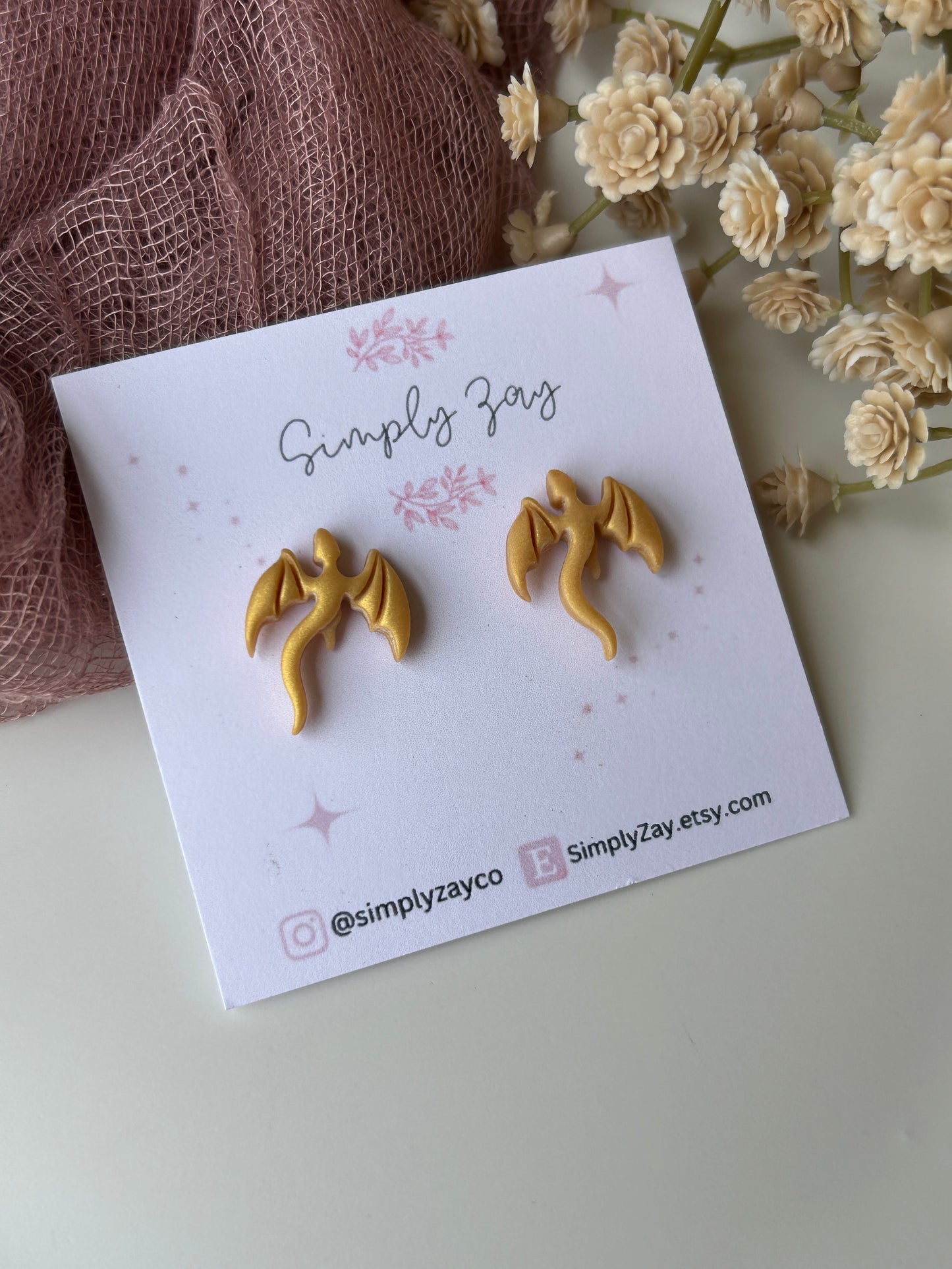 Gold Dragon Studs