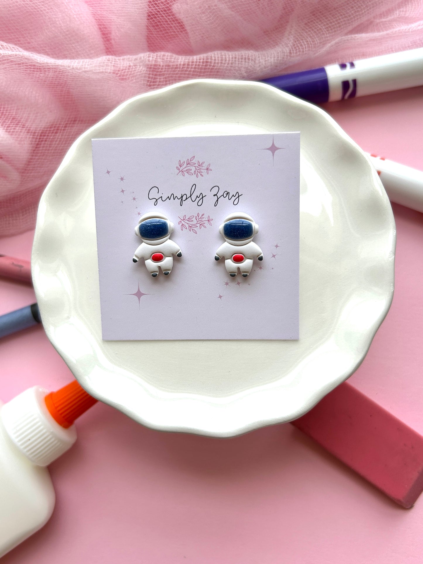 Astronaut Clay Studs
