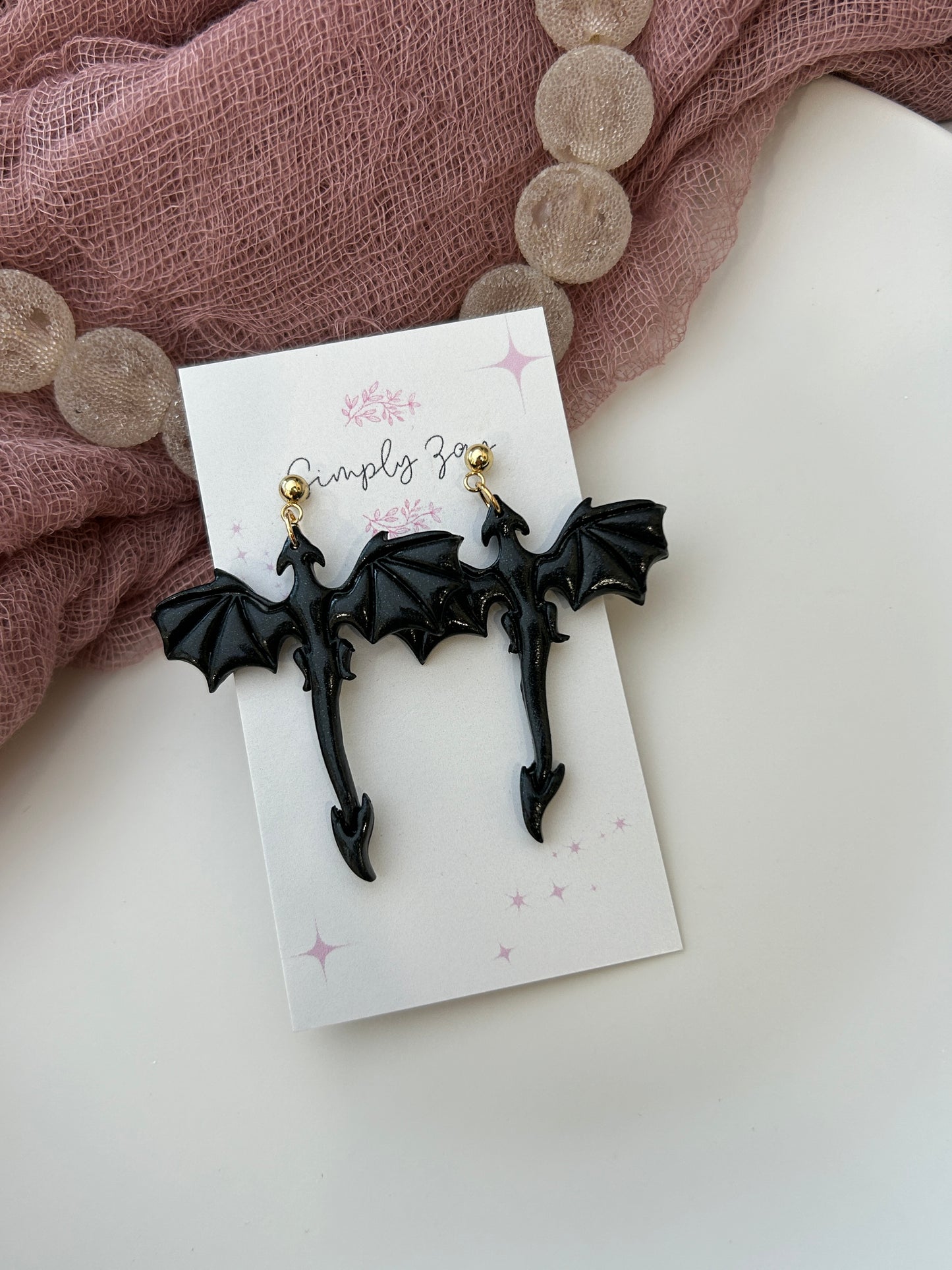 Black Dragon Earrings