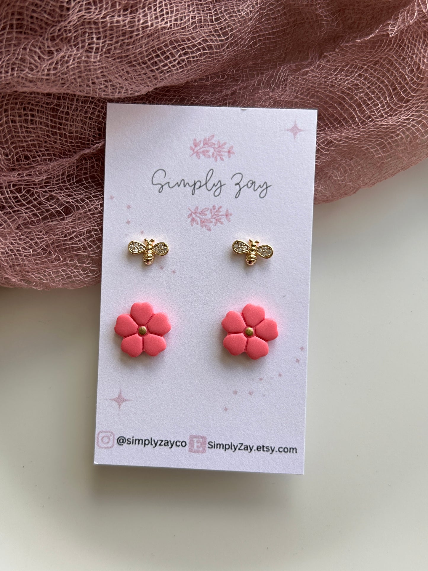 Bee + Flower Stud Pack