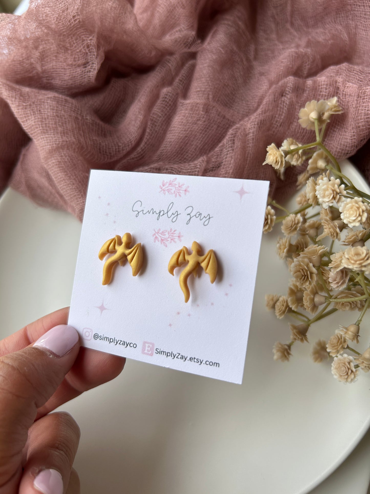 Gold Dragon Studs