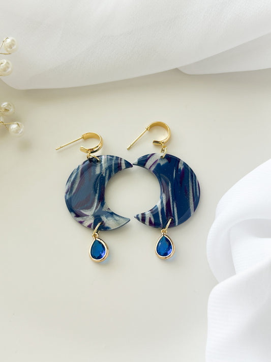 Midnight Skies Moon Earrings
