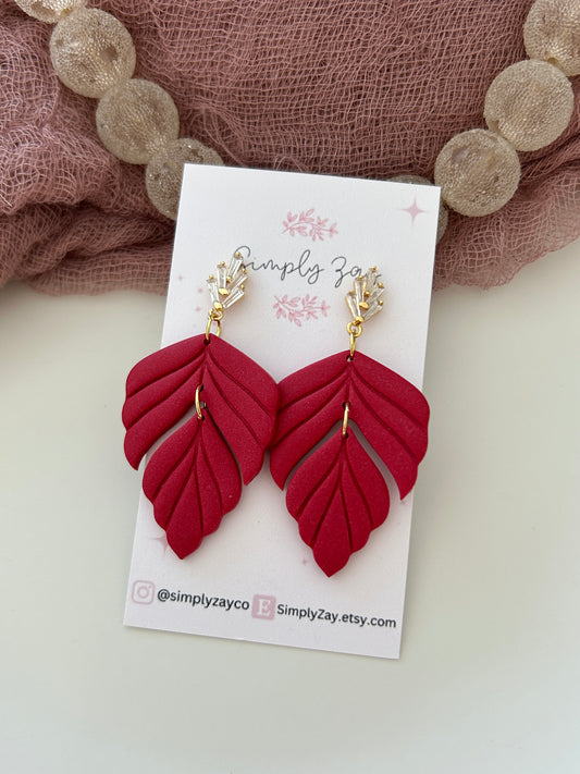Red Leaf Elegant Earrings