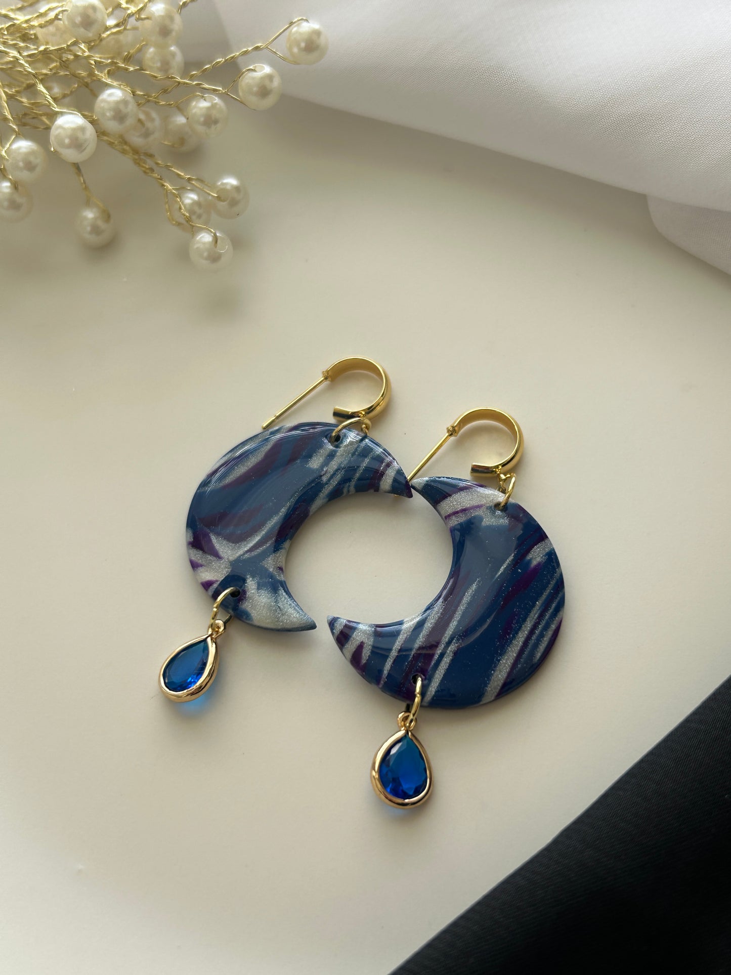 Midnight Skies Moon Earrings