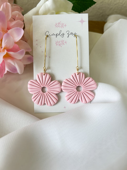 Pink Flower Dangles