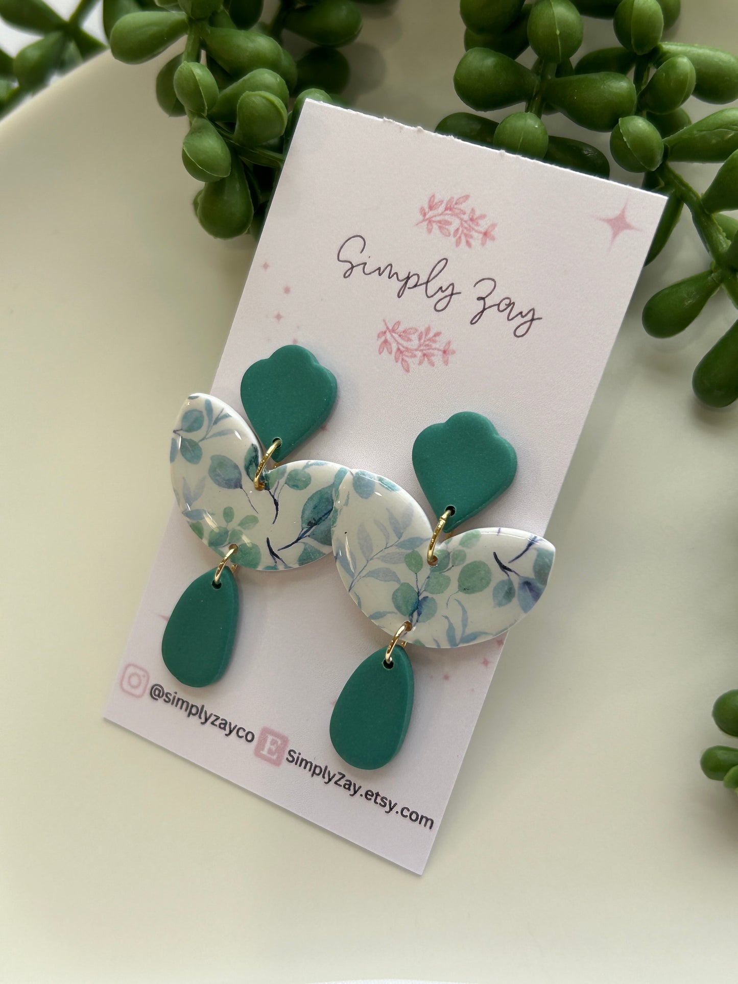 Green Botanical Dangles