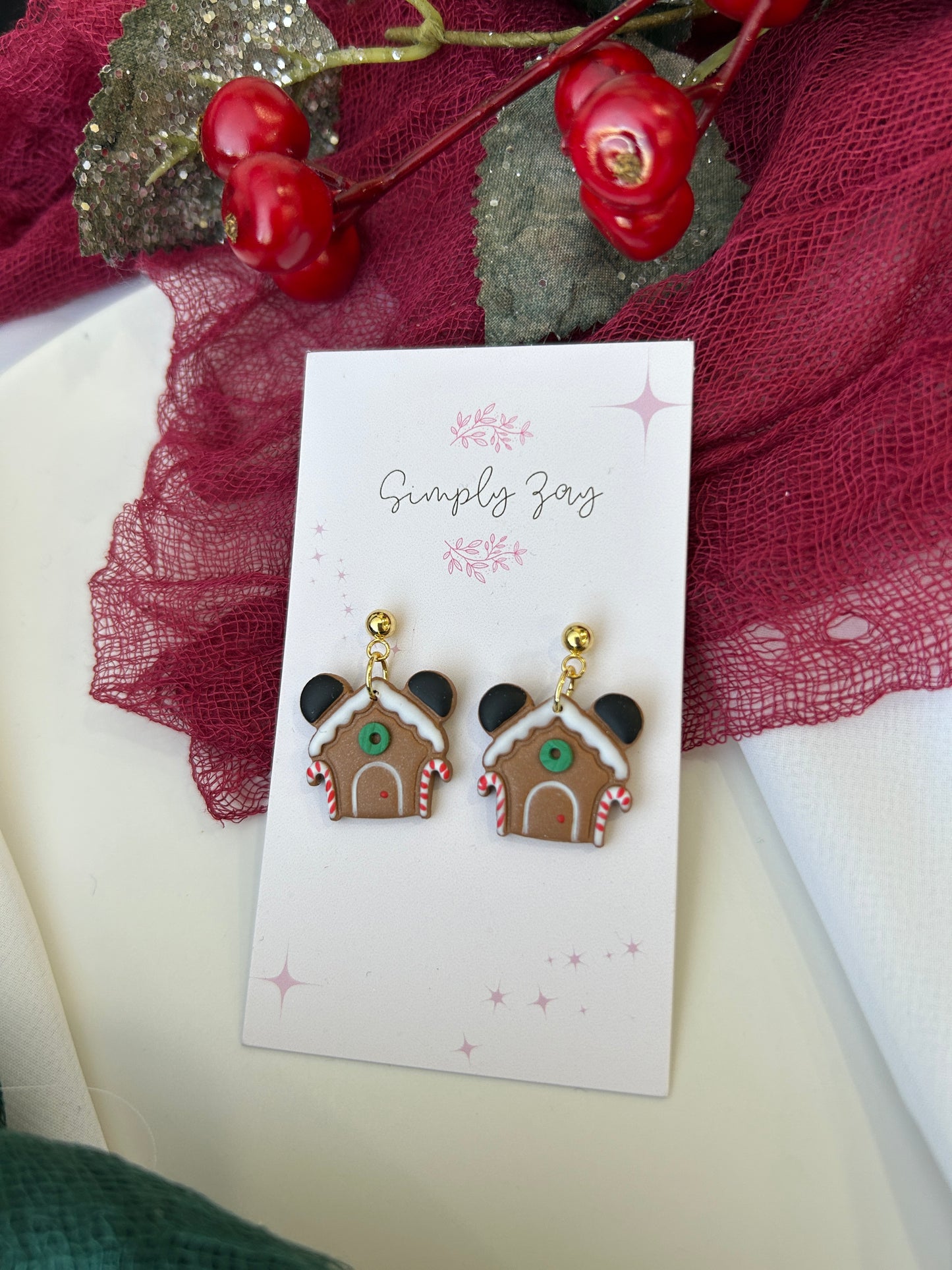 Gingerbread House Dangle Earrings