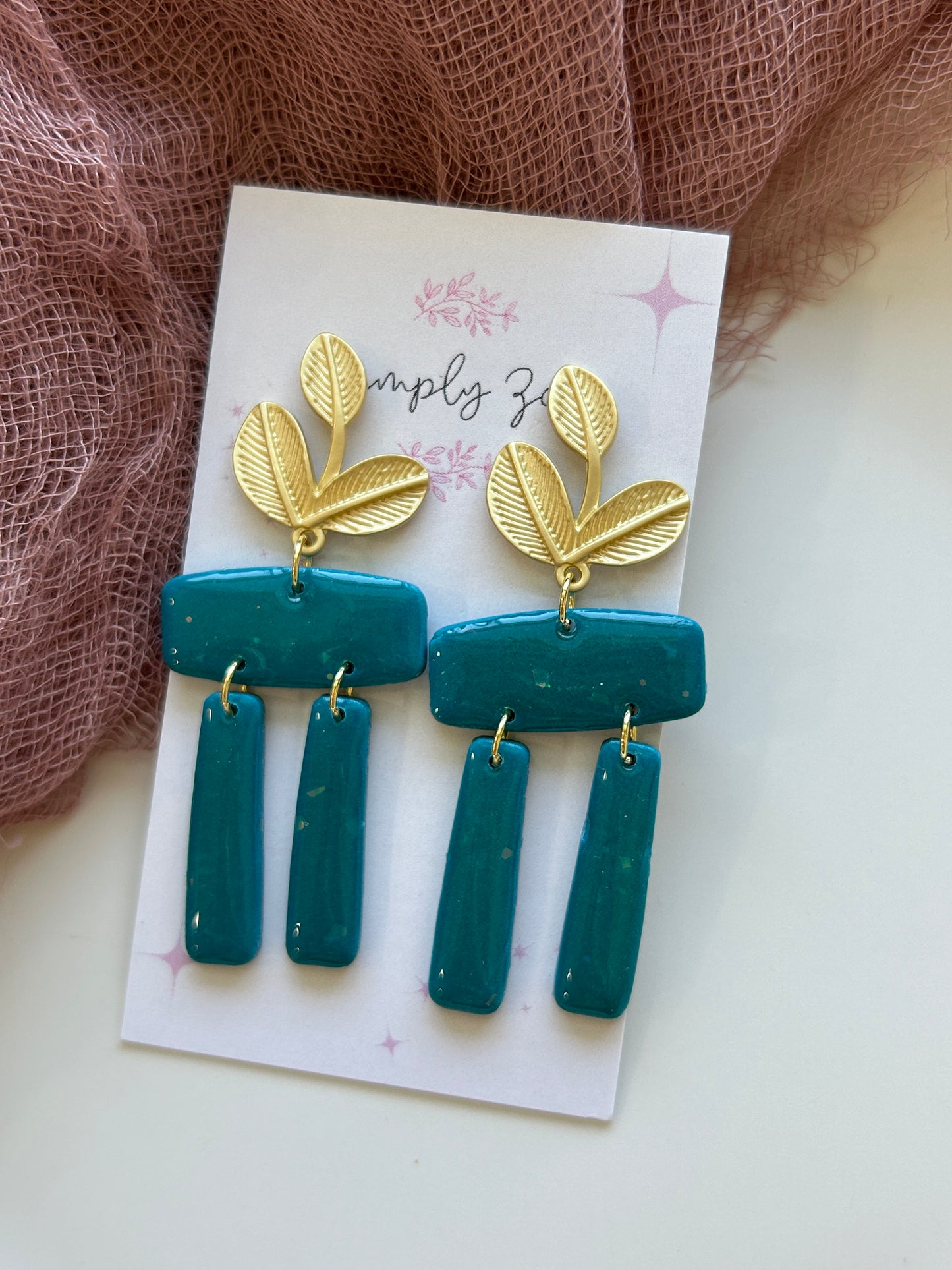 Sea Glass Leaf Earrings