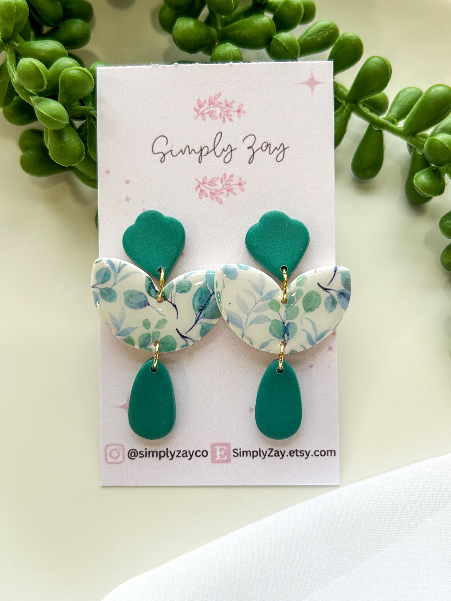 Green Botanical Dangles