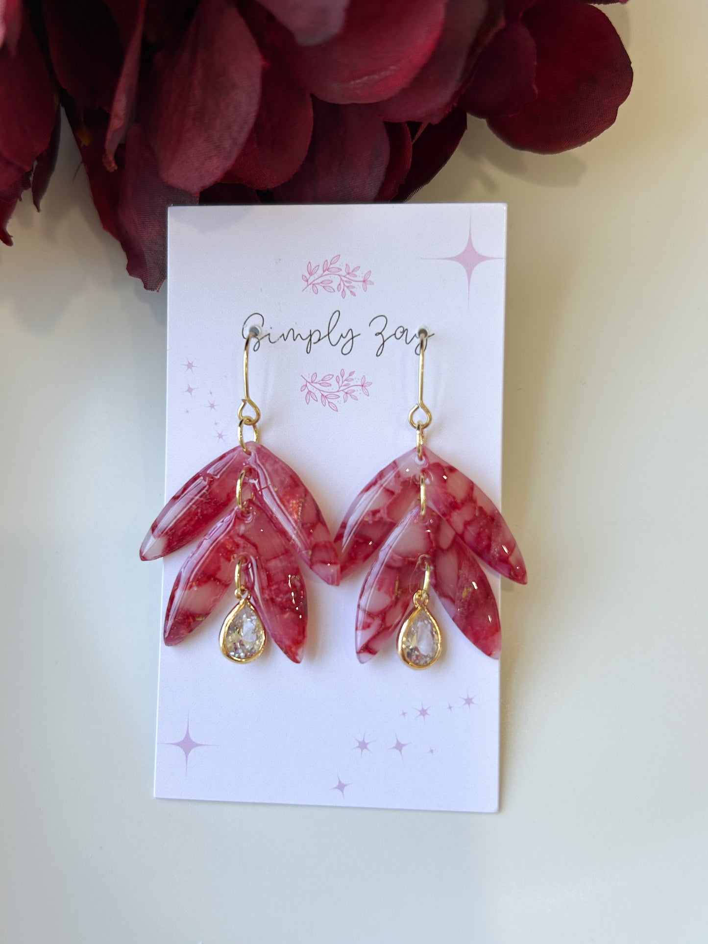 Red Translucent Earrings