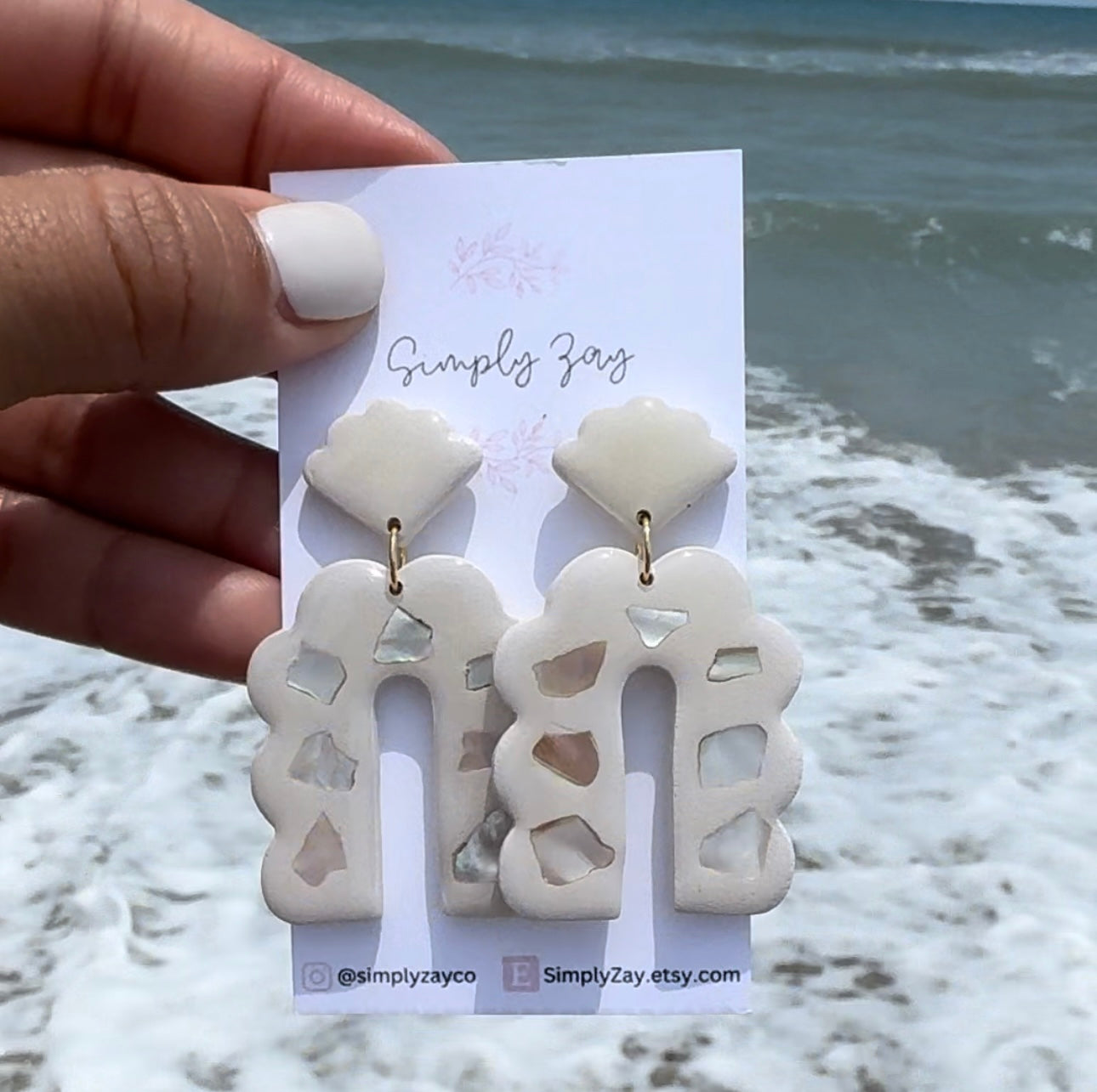 Beach Seashell Accent Earrings