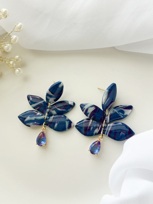 Midnight Skies Marbled Earrings
