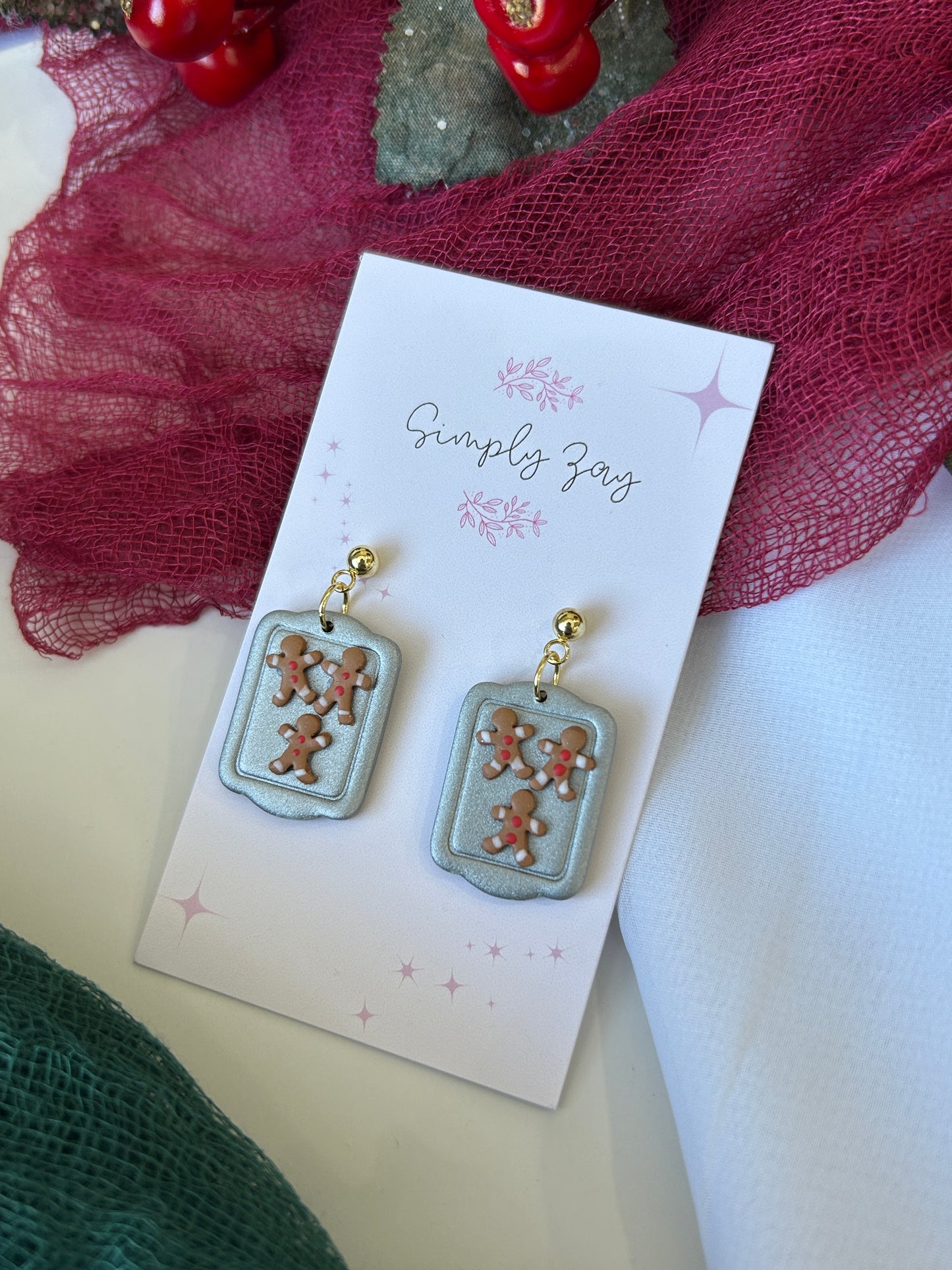 Gingerbread Cookie Tray Earrings