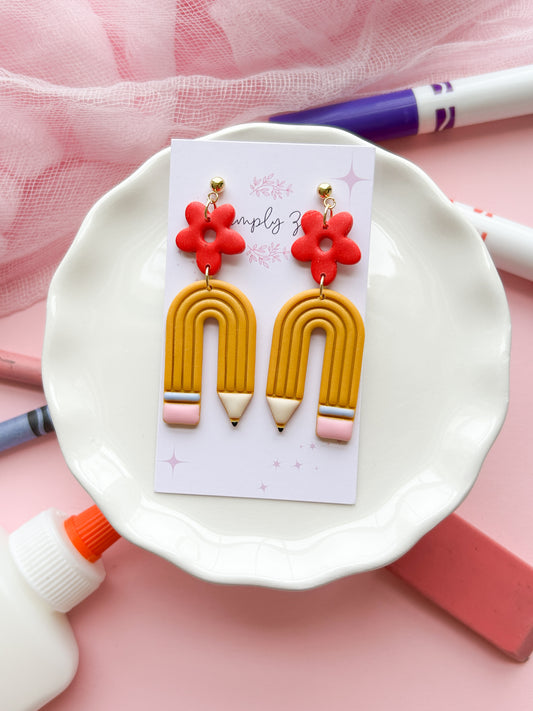 Rainbow Pencil Earrings