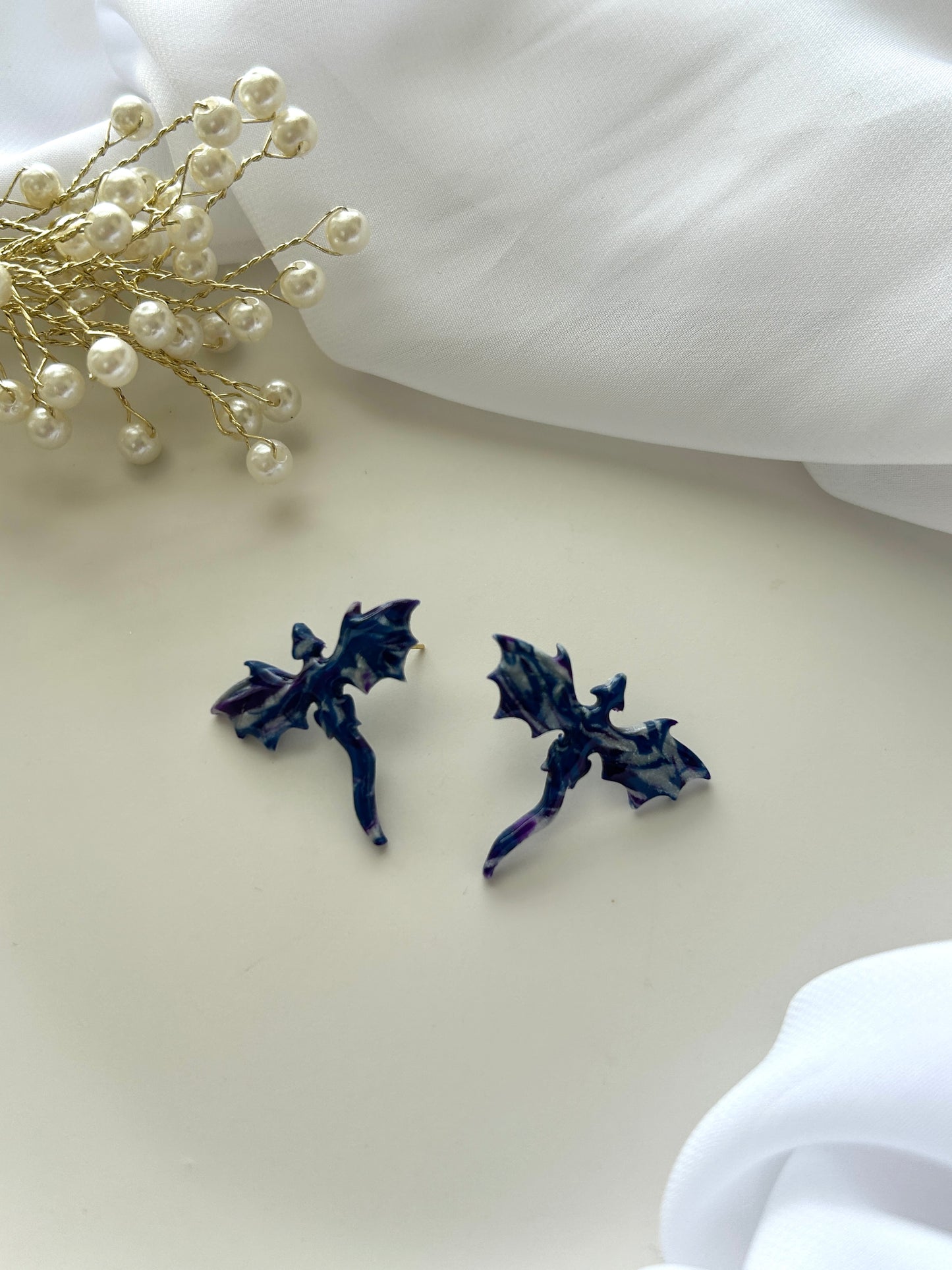 Midnight Skies Dragon Earrings
