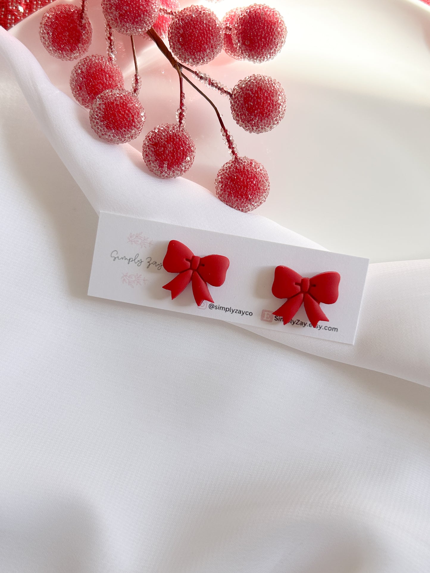 Red Bow Studs