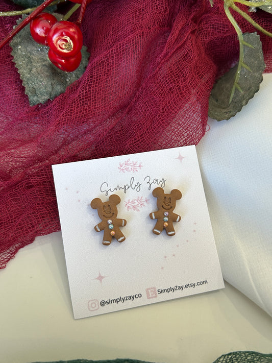 Gingerbread Mouse Studs