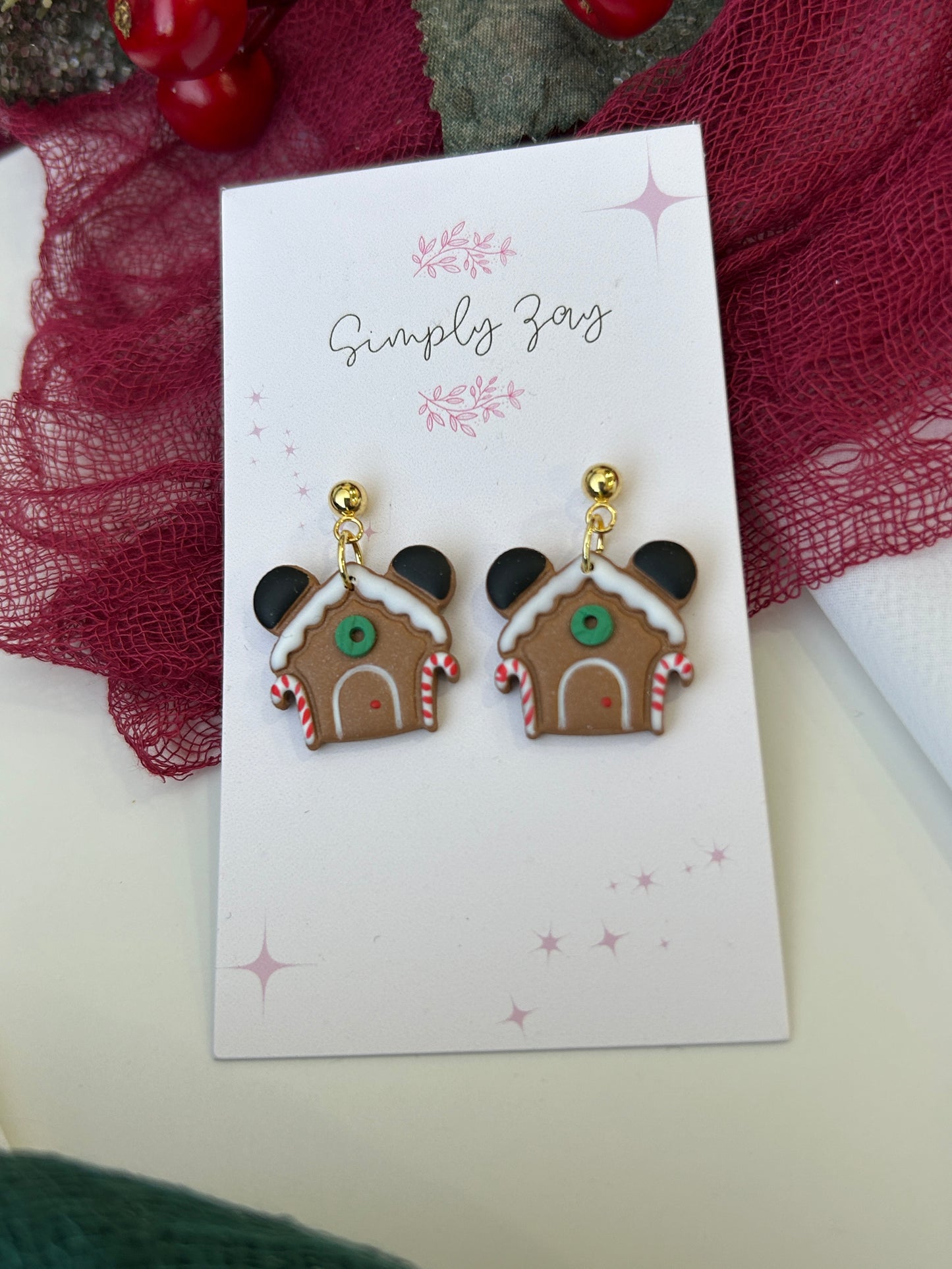 Gingerbread House Dangle Earrings