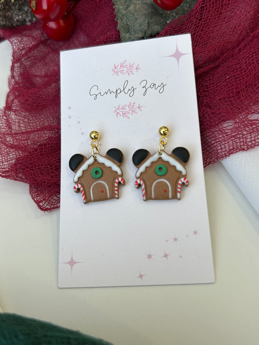 Gingerbread House Dangle Earrings