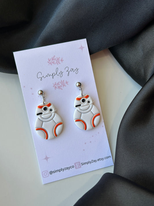Orange Droid Inspired Earrings