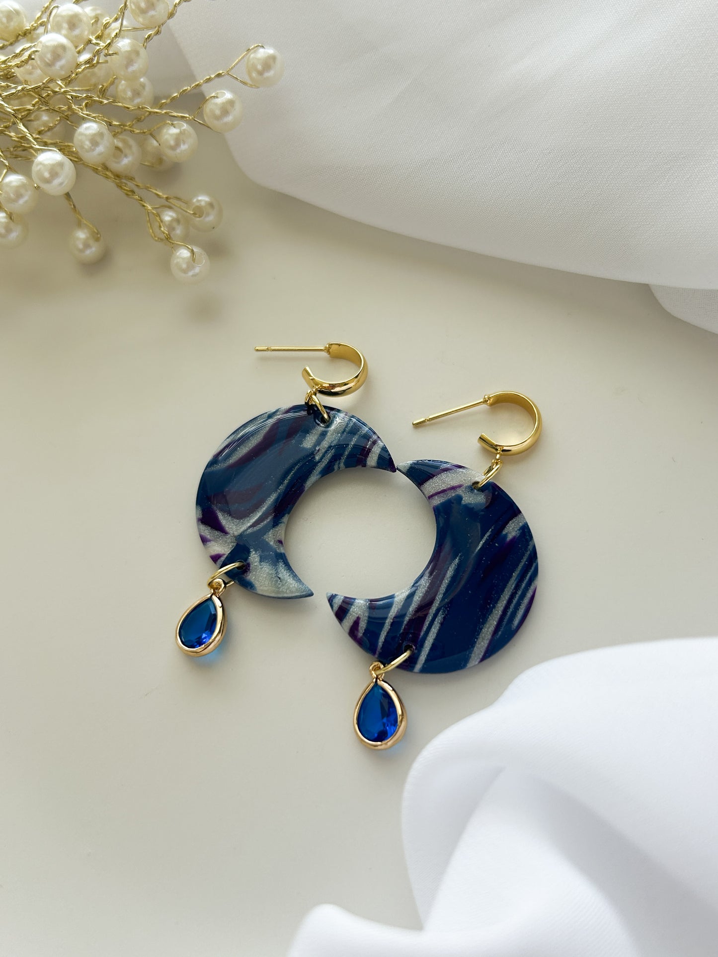 Midnight Skies Moon Earrings