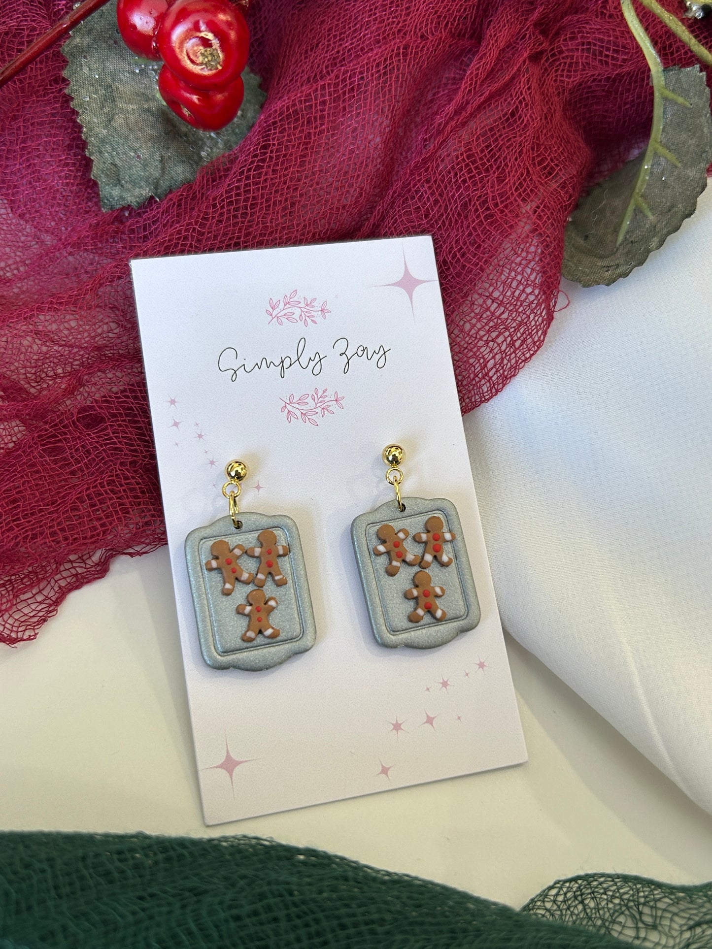 Gingerbread Cookie Tray Earrings