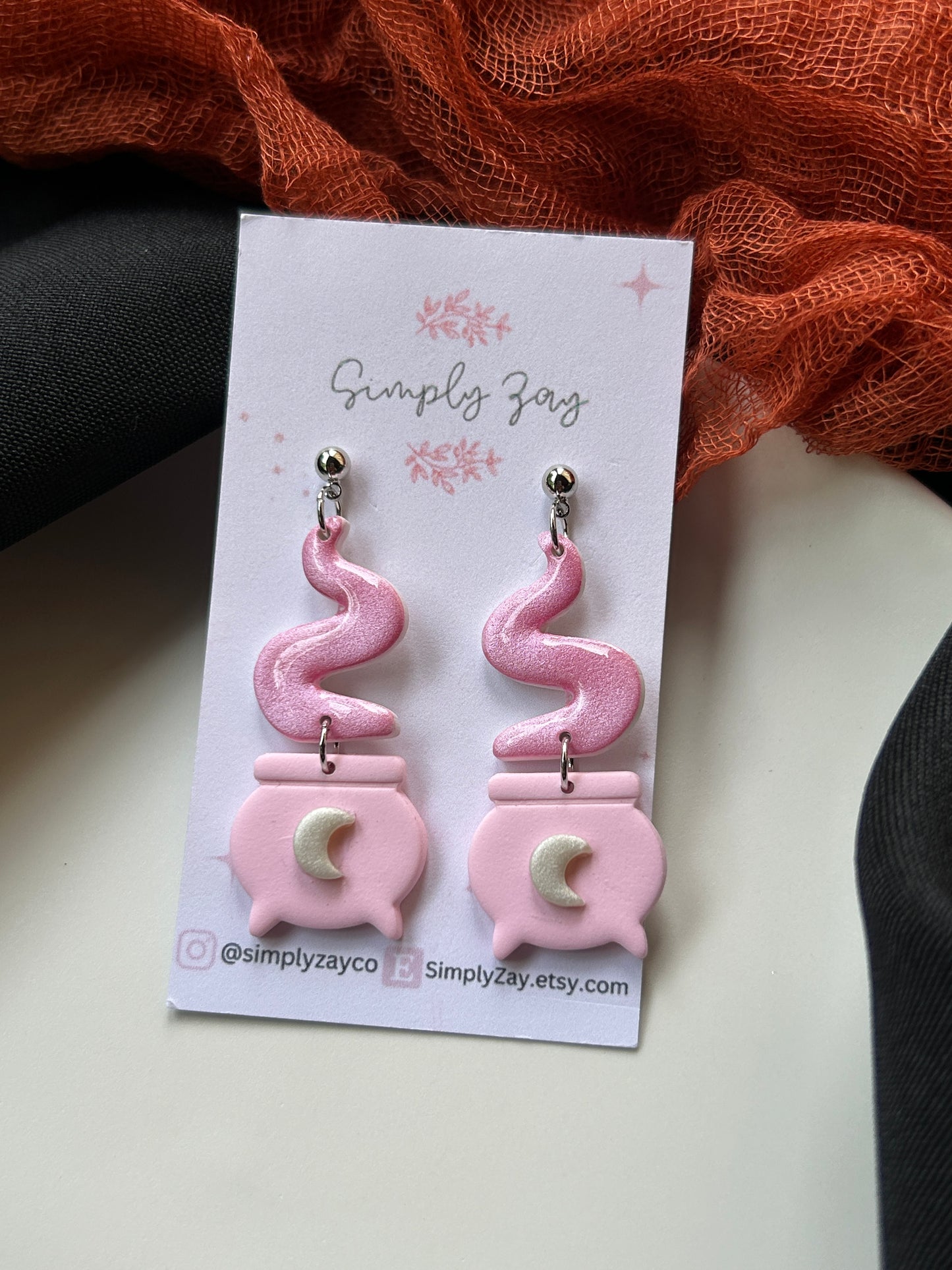 Pink Cauldrons with Moon