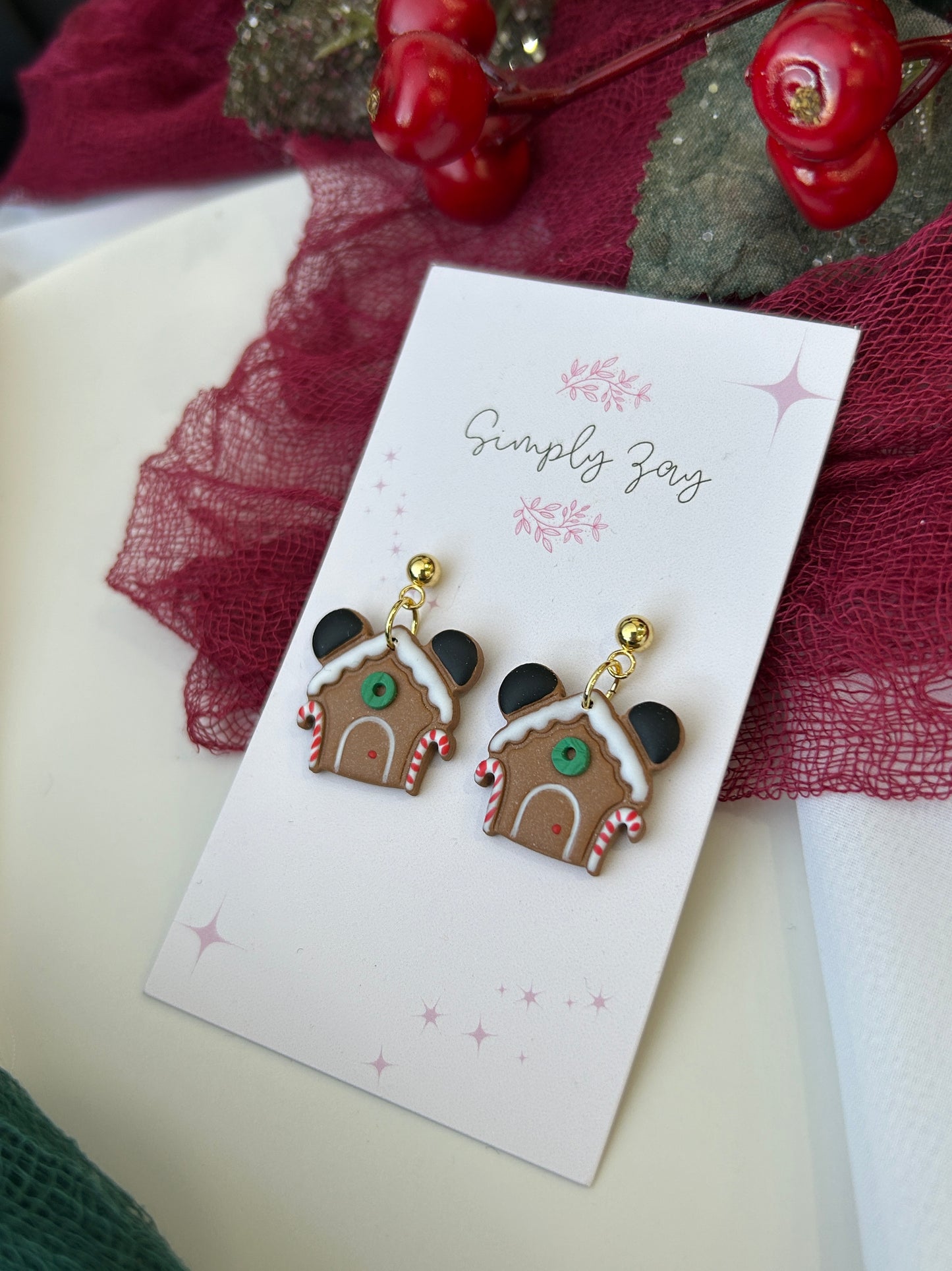 Gingerbread House Dangle Earrings