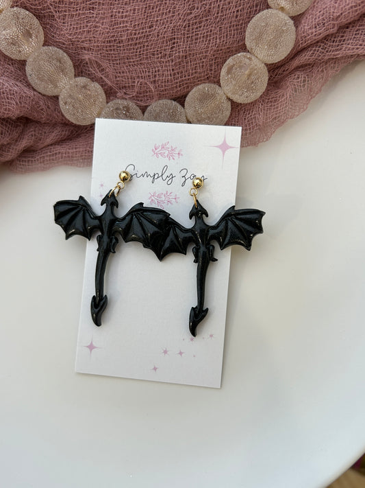 Black Dragon Earrings